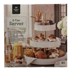 Members Mark Muli-Functional 3-Tier Server with Ring Handle - White